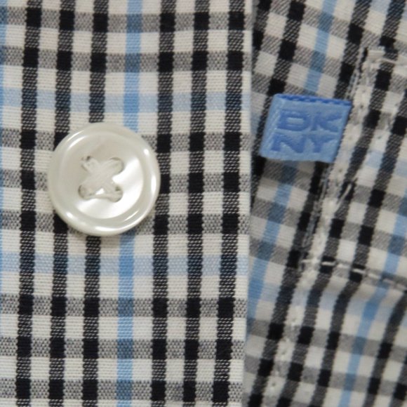 DKNY* Men's Short Sleeve Button Down Straight Hem Plaid Chest Pocket Shirt~ XXL - Picture 6 of 12